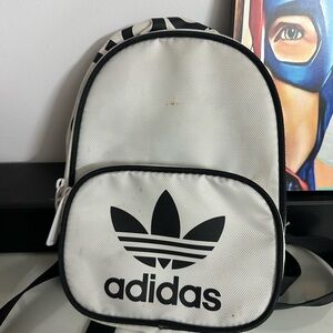 Adidas White and Black Mini Backpack